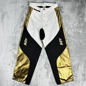 Vtg LBZ Motocross Pants Mens 31 White Black Gold Riding BMX Gear Made USA Race